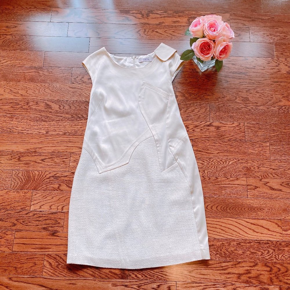 DR73 ZETA Off-White Office Dress